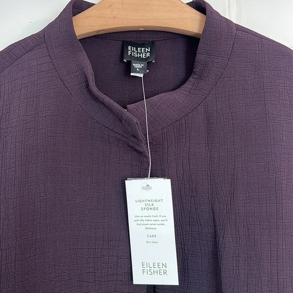 Eileen Fisher Rayon Jacket - Women's Size L NWT light weight silk sponge - Picture 2 of 7